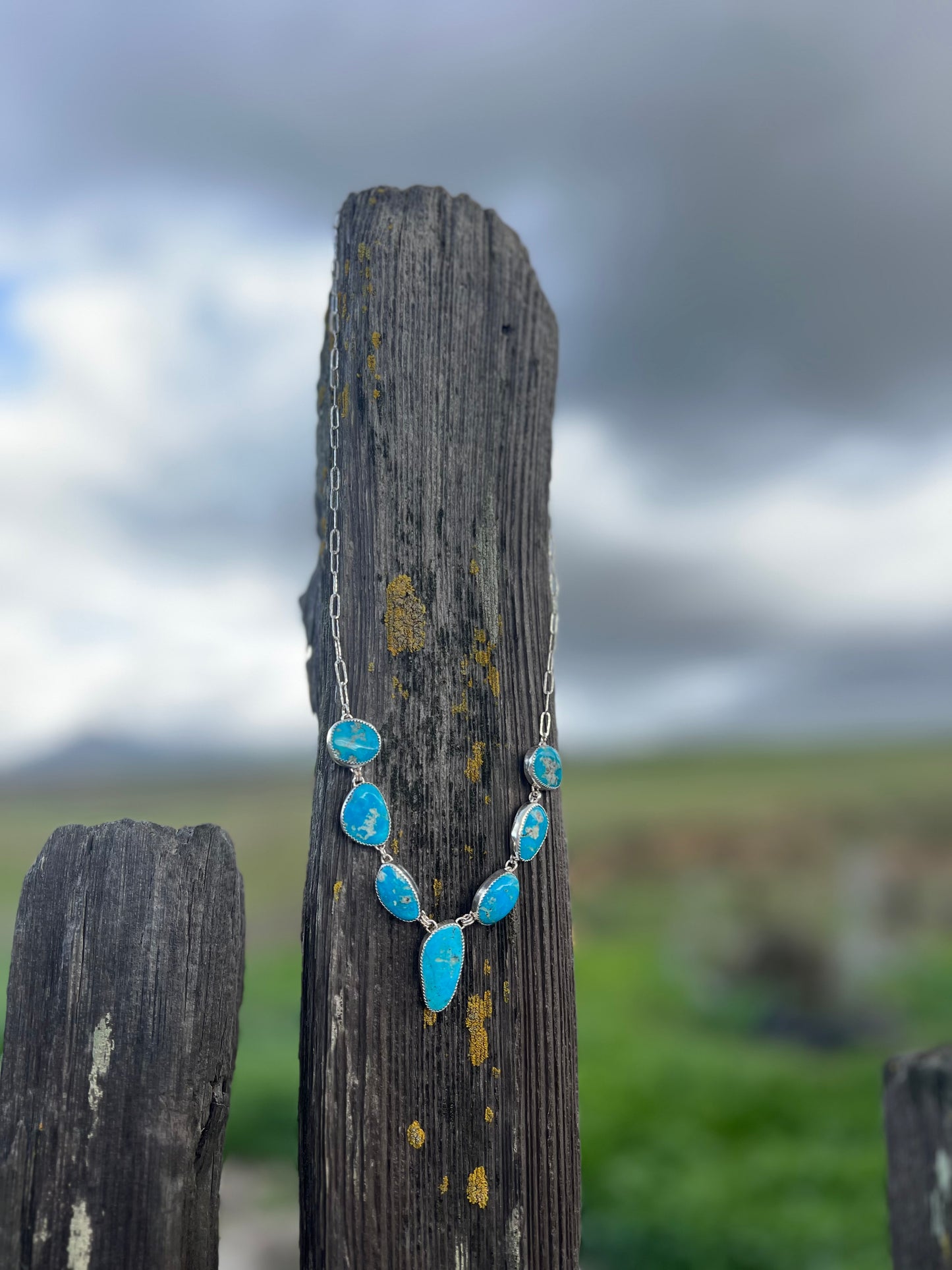 Kingman turquoise statement necklace