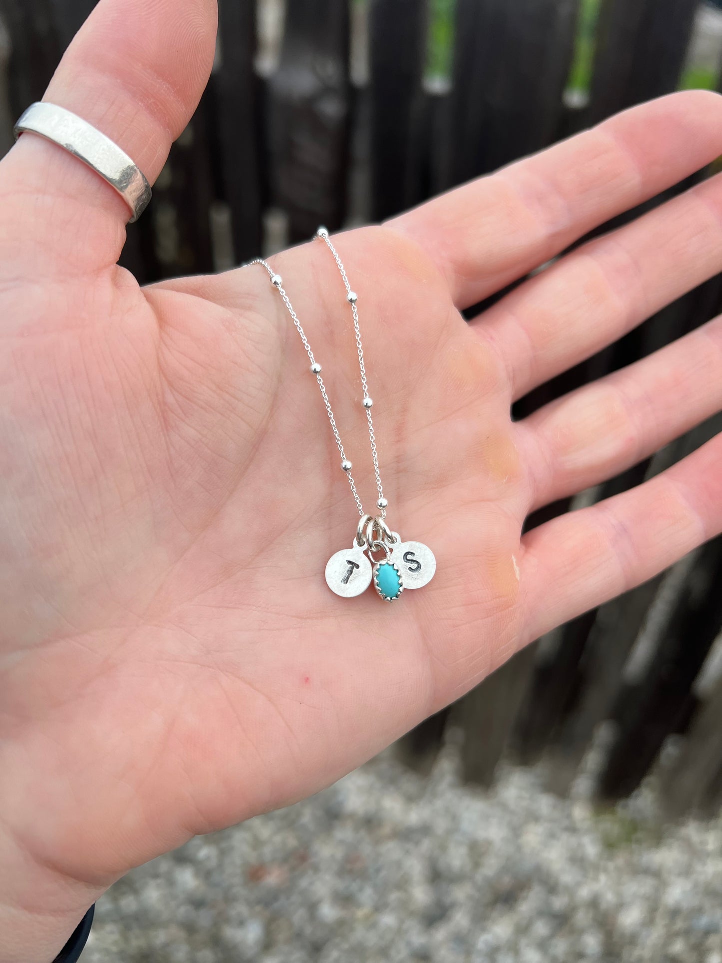 Turquoise pop with custom initials