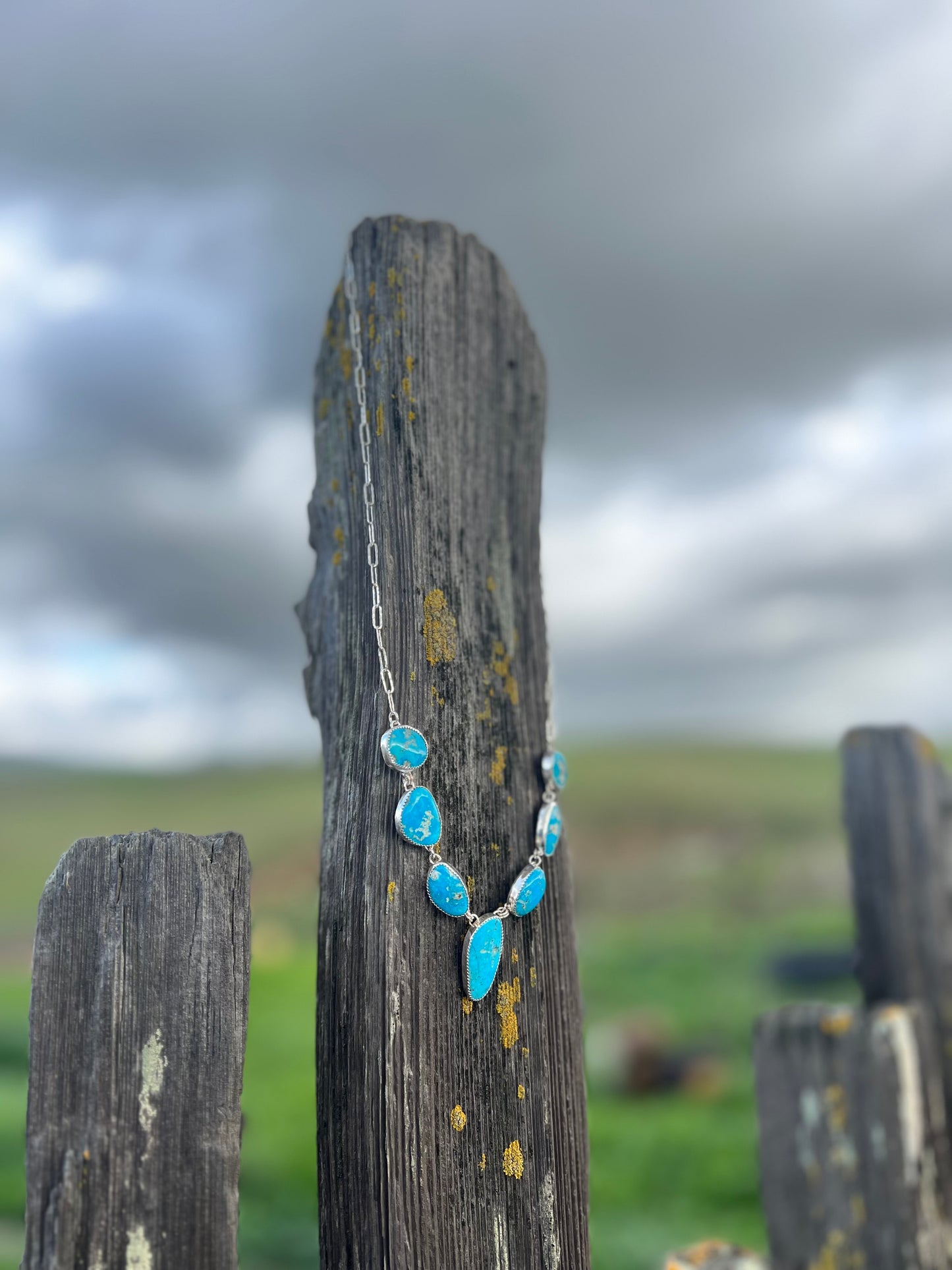 Kingman turquoise statement necklace