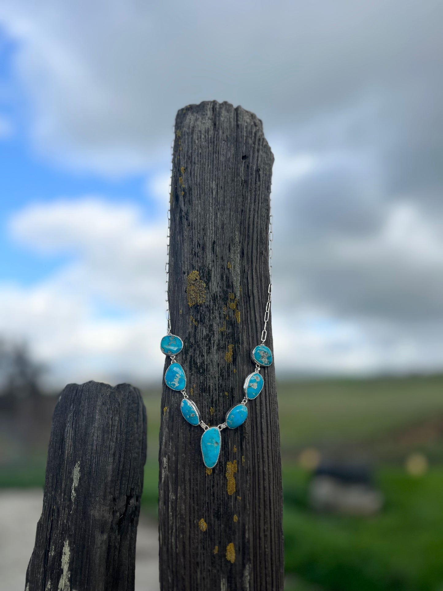 Kingman turquoise statement necklace
