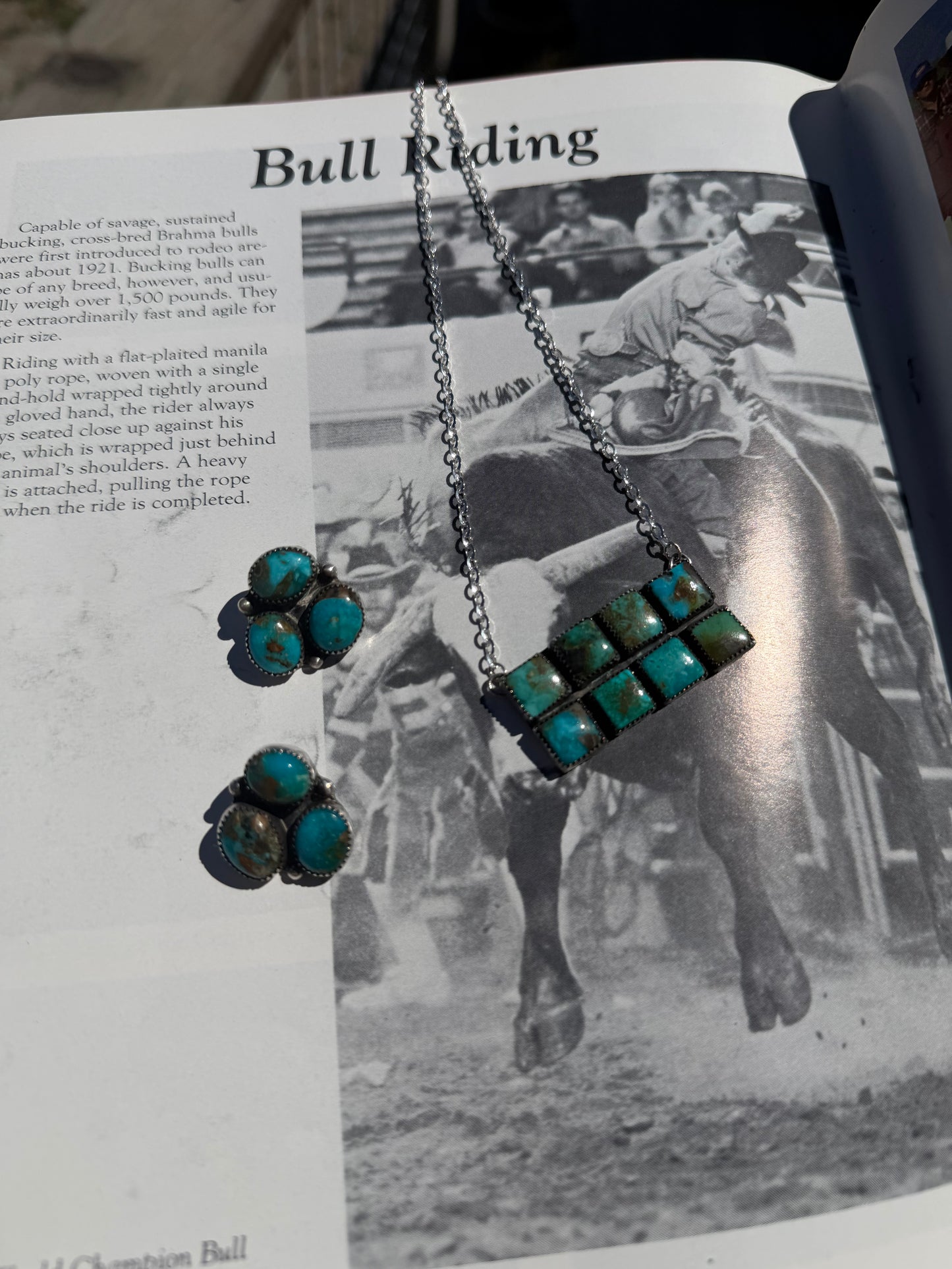 Nevada Diamond Blue Turquoise Cluster Studs