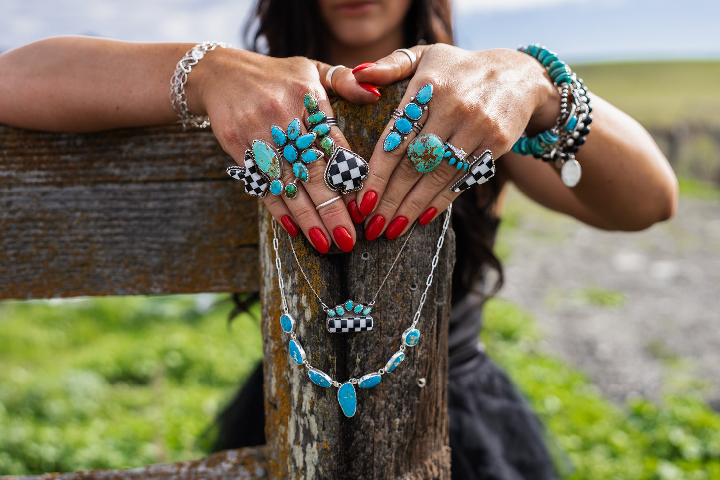 Kingman turquoise statement necklace