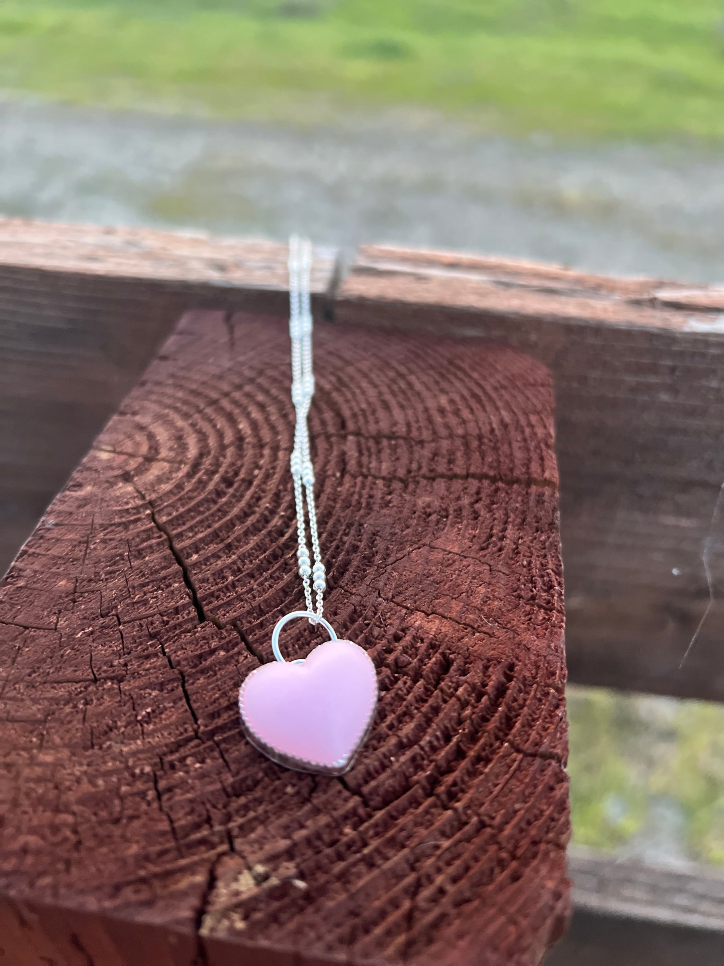 Pink heart necklace