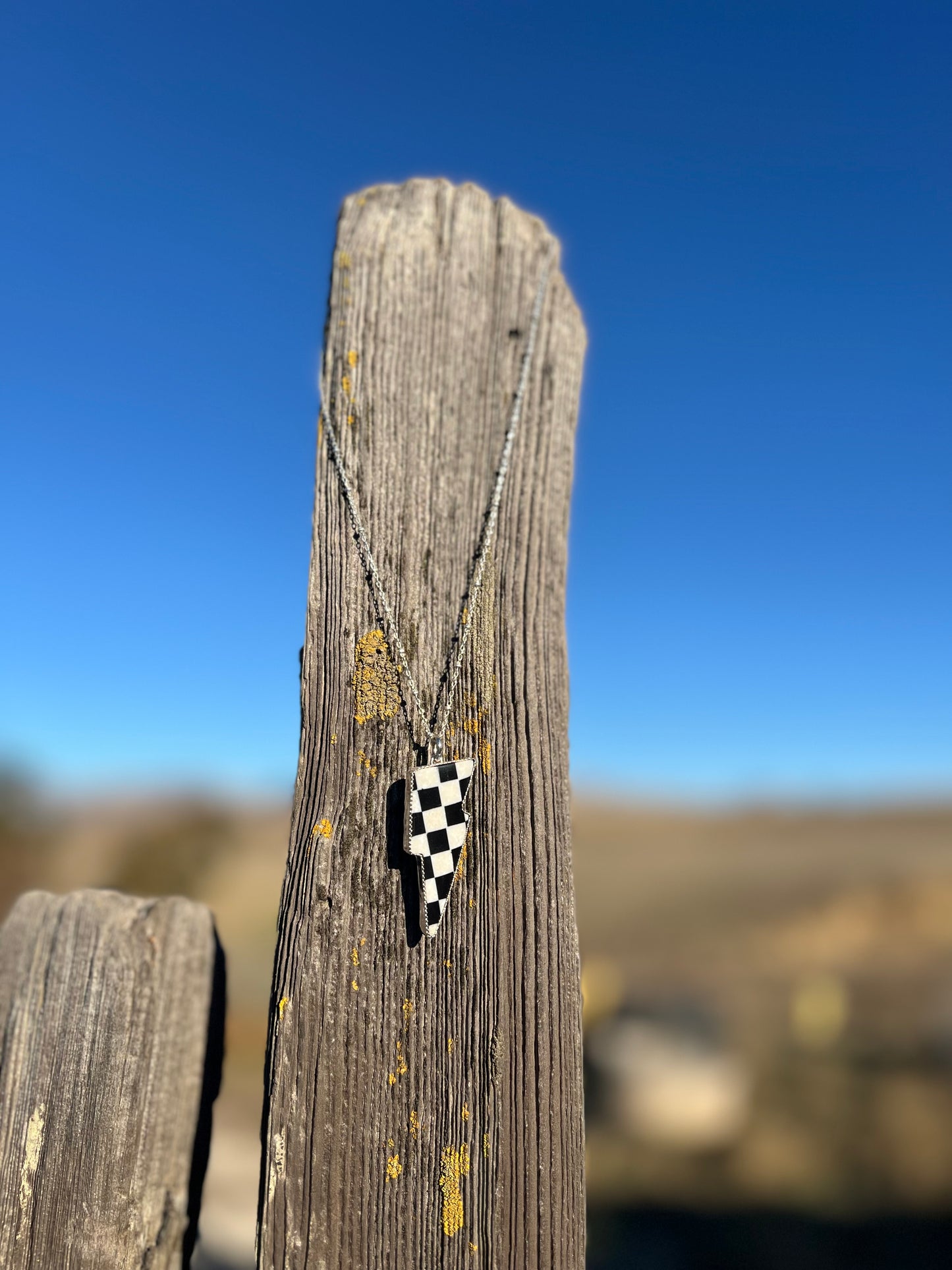 Checkered Lightening Bolt