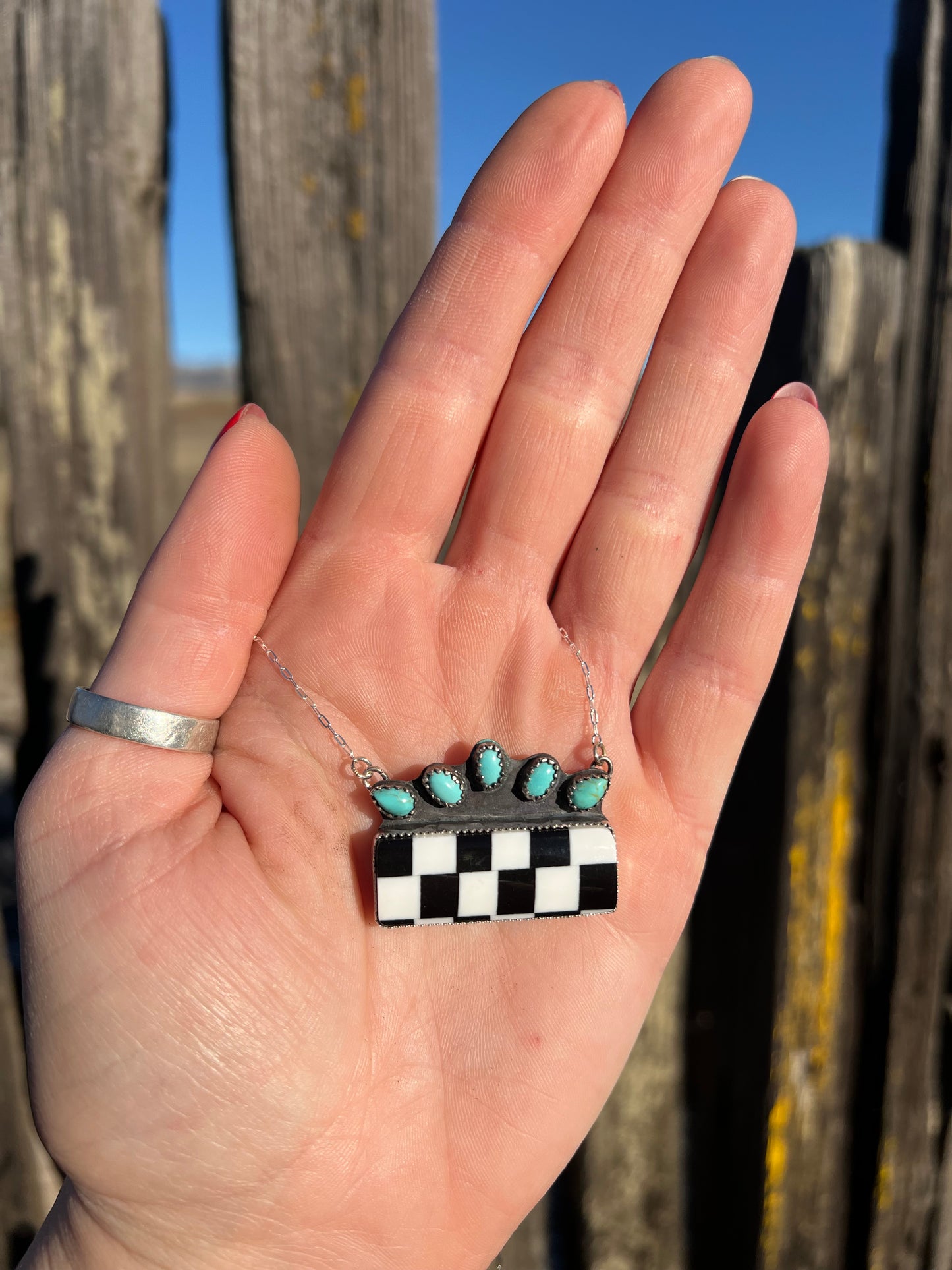 Checkered Bar with Kingman Turquoise