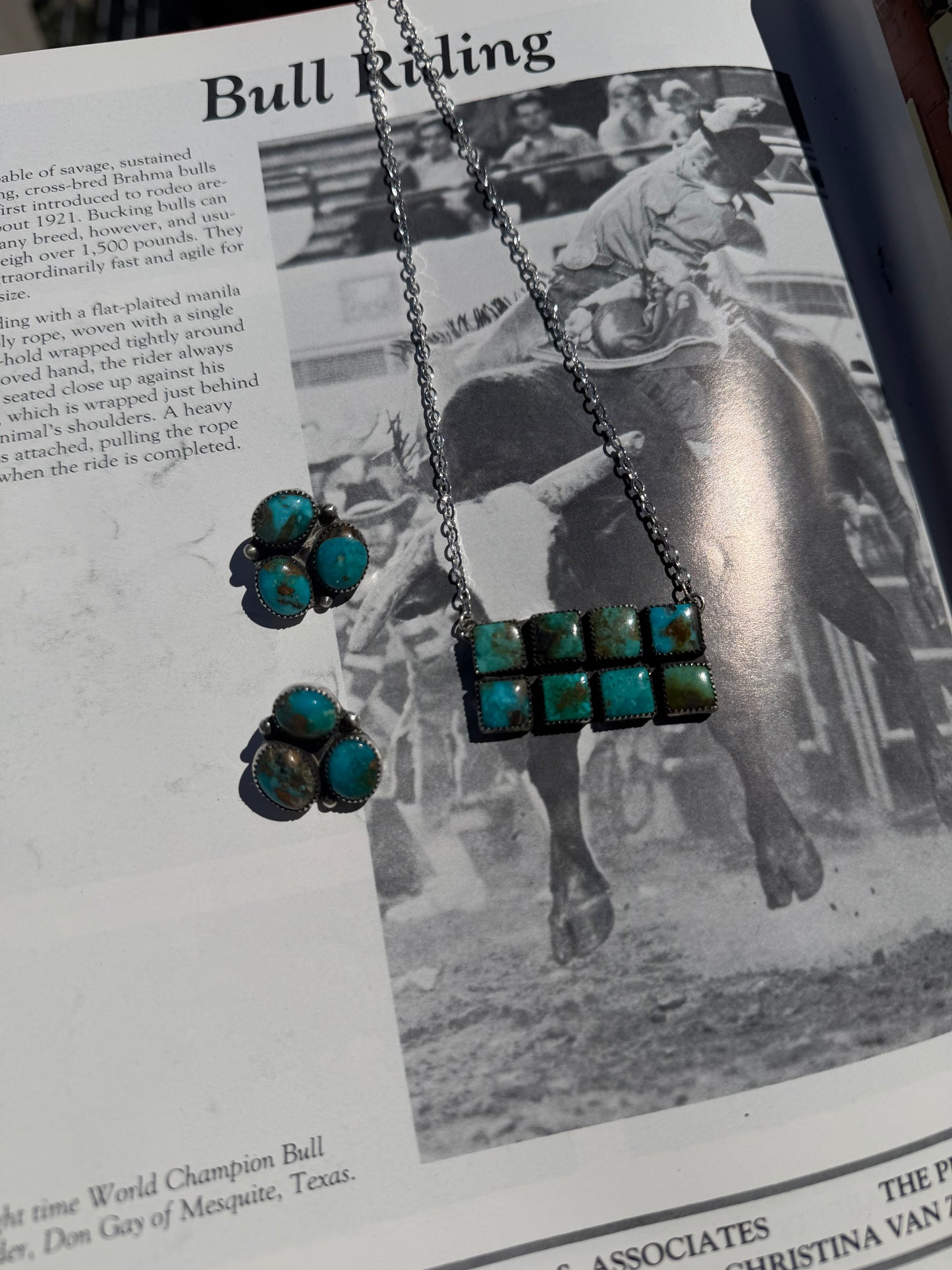 Nevada Diamond Blue Turquoise Cluster Studs