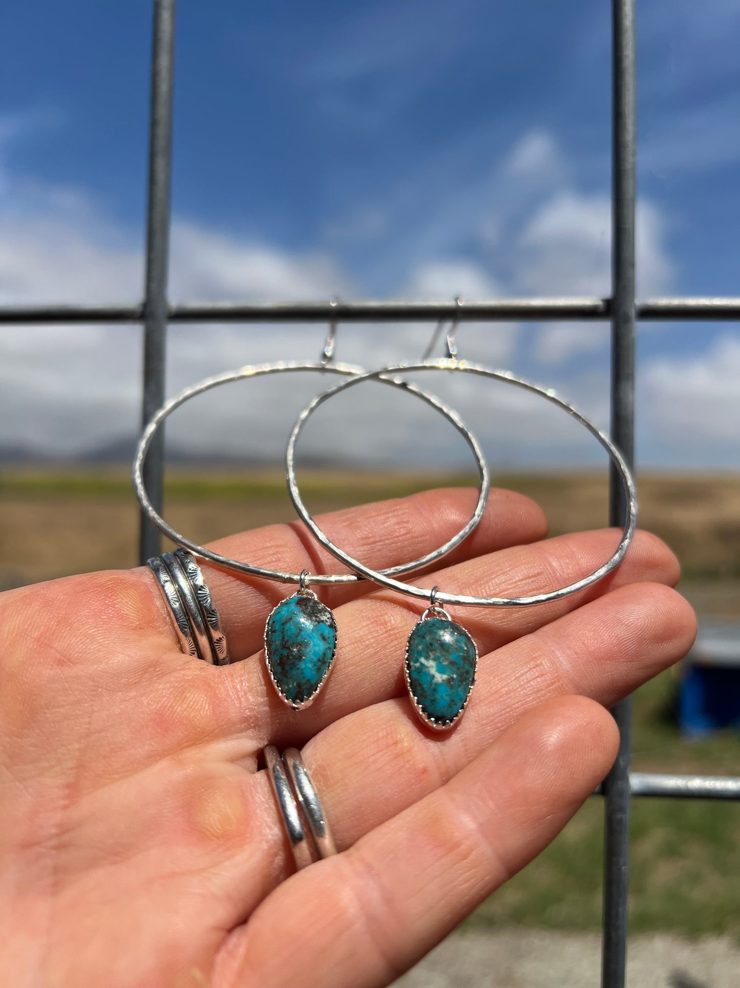 Turquoise Hoops