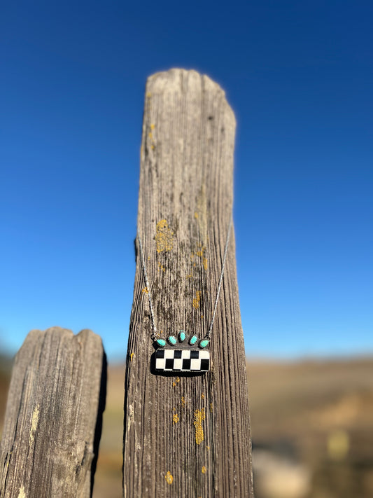 Checkered Bar with Kingman Turquoise