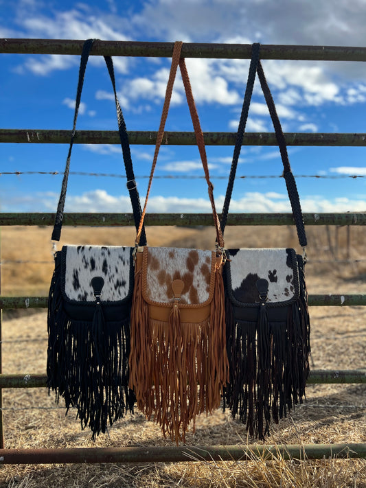 Nancy Crossbody Cowhide Leather Tassel