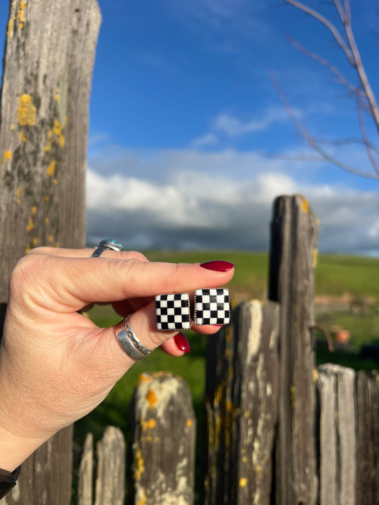 Square checkered studs