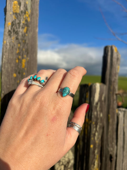 Hammered Turquoise Drop