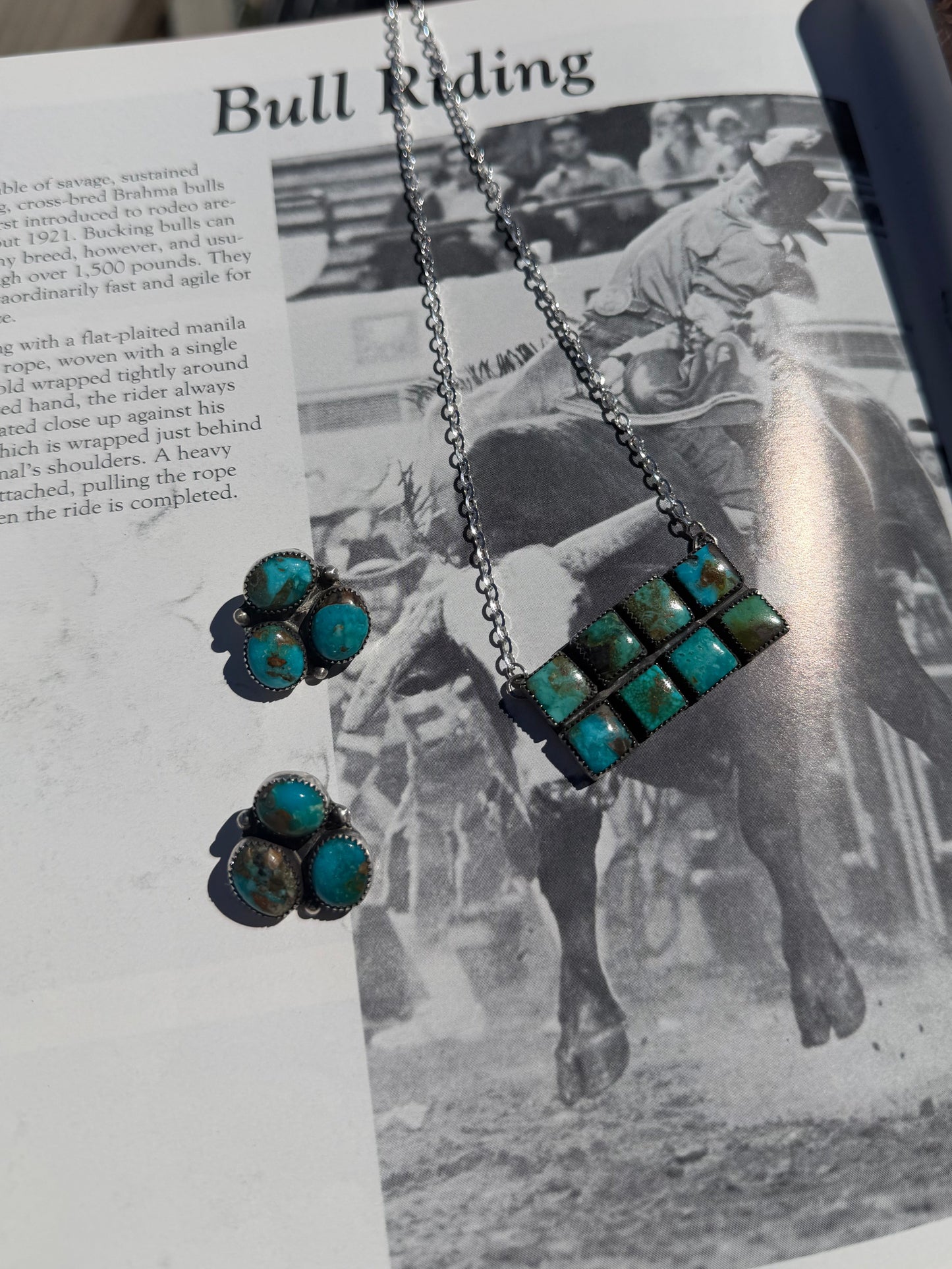 Nevada Diamond Blue Turquoise Statement Necklace